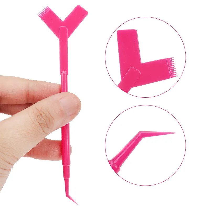 10Pcs Wiederverwendbare Kunststoff Wimpern Dauerwelle Stick Tool Wimpern Verlängerung Y Form Kamm Lash Lifting Curler Applikator Make-Up Pinsel — image 5