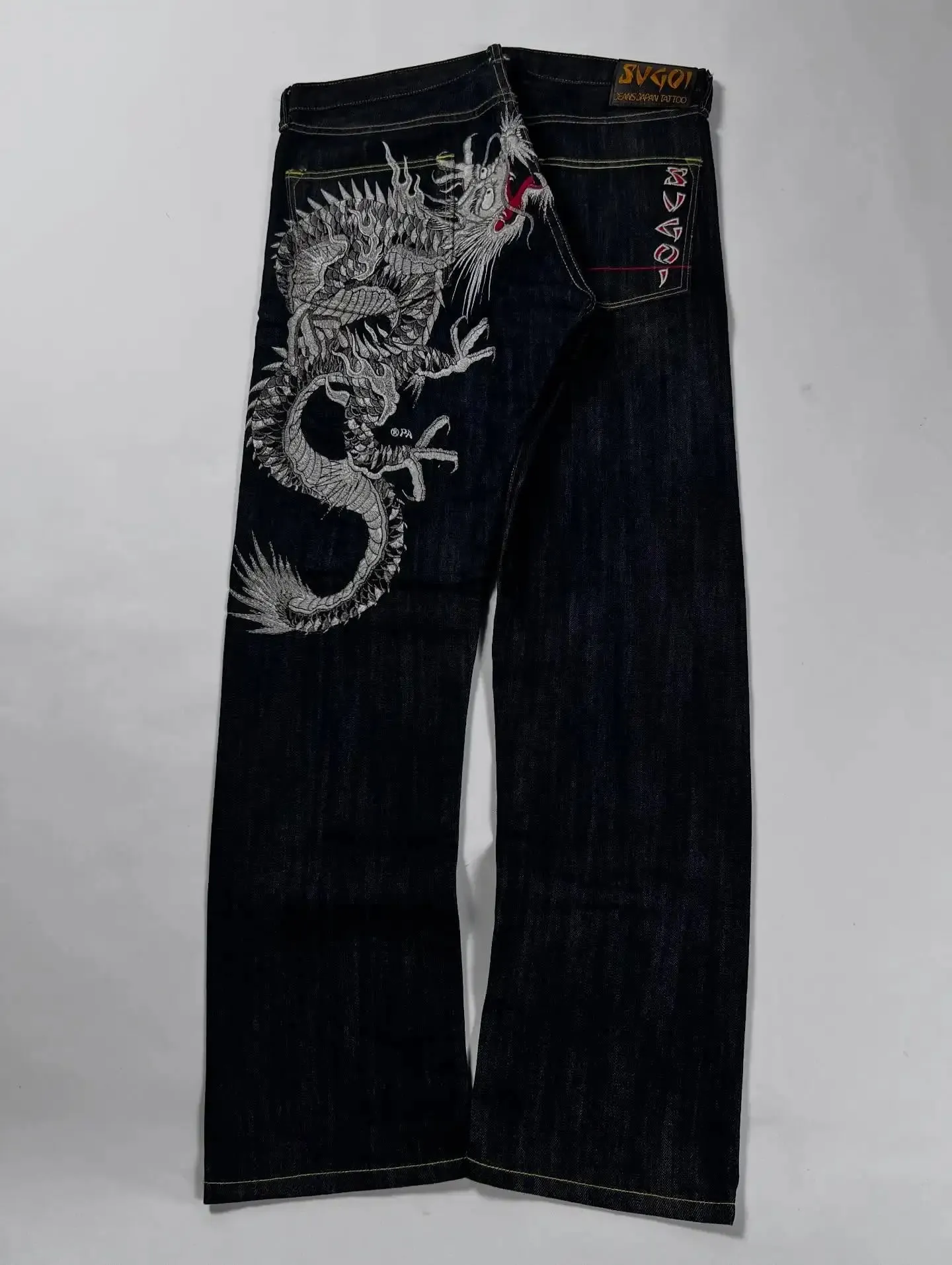 Retro Y2K Oversized Print Explosions Mens Jeans American Hip-hop Trend Gothic Straight Pants Harajuku Casual Couple Wide Pants — image 8