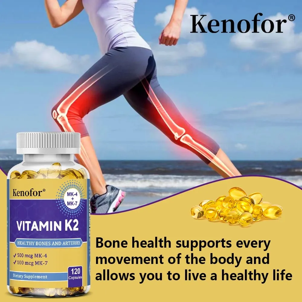 Vitamin K2 Capsules - MK-4 & MK-7 Support Calcium Metabolism Bone Teeth Joint & Cardiovascular Wellness Daily Immune Balance — image 6