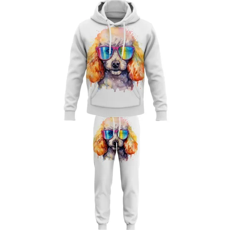 Fashion Animals Dog 3D Printed Autumn Hoodie Suit Men Sweatshirts Sweatpants Casual Two Piece Tracksuit Set Men's Clothing