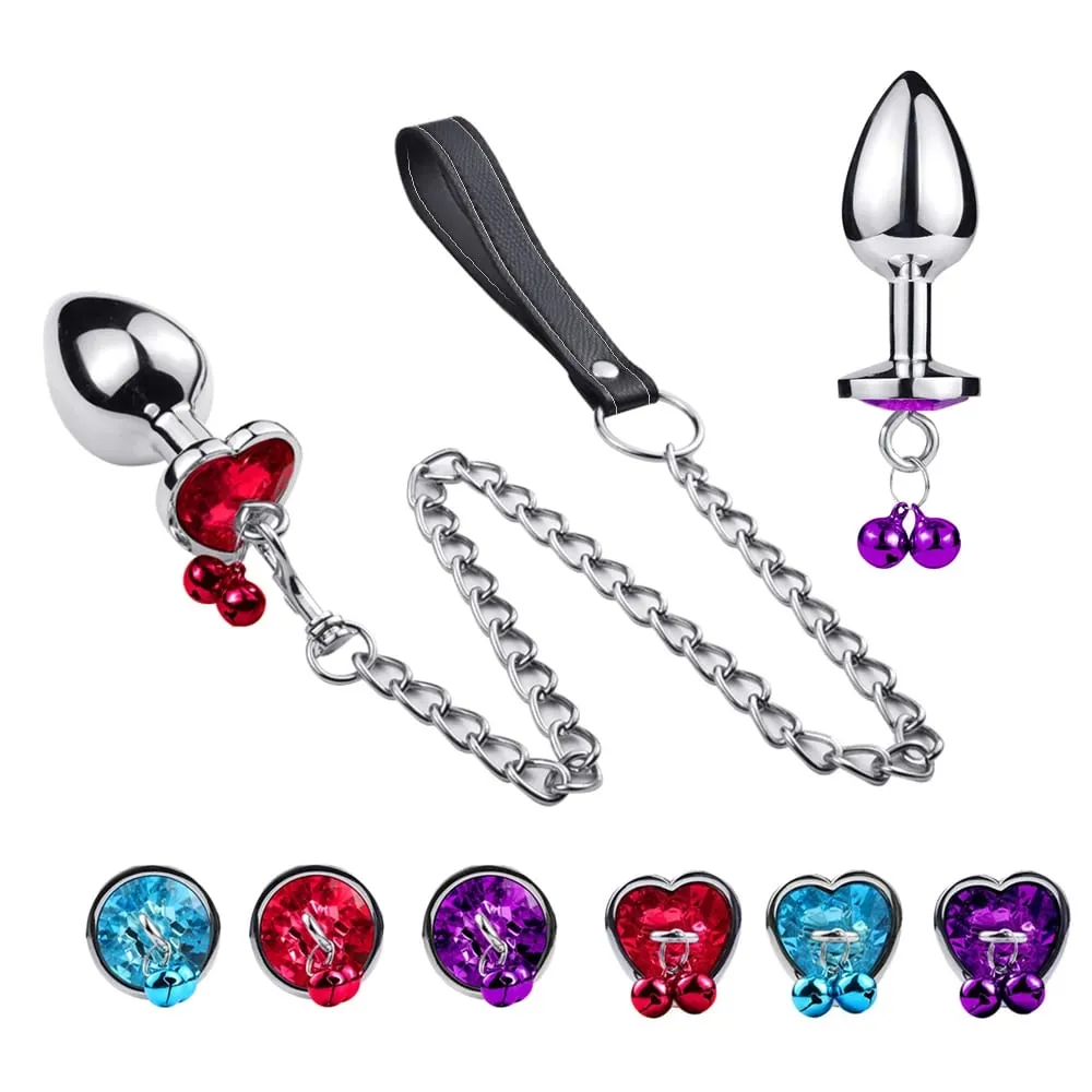 3 Sizes Metal Bell-shaped Anal Plug Traction Chain Anal Massage Prostate Stimulation Massage Tools Adult Sex Toys For Couples — image 5