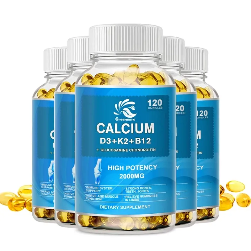 Calcium Vitamin D3 Plus with B12 K2 - High Potency Food Based Immune - Support Bone Health & Mood Balance Supplement