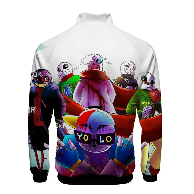 Luxury Popular Sans Undertale 3D Print Zipper Raglan Jacket Windbreaker Boys/Girls Comfortable Stand Collar Jackets Coats — image 15