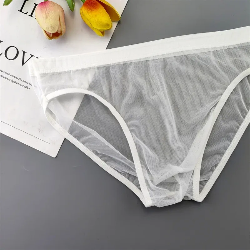 Plus Size Transparent Underwear See Through Sexy Briefs for Men with Pouch Nylon Hombre Slips Breathable Male Panties XL-4XL — image 6