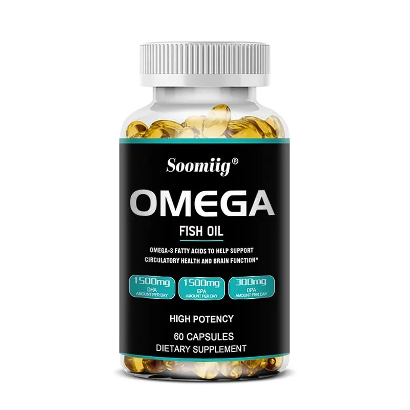 Omega 3 Fish Oil Softgels 3300mg Υψηλής Δυναμικότητας με EPA & DHA Υποστηρίζει Ενέργεια Εγκεφαλική Καρδιά Άρθρωση Οφθαλμών Δέρμα & Ανοσία Υγεία