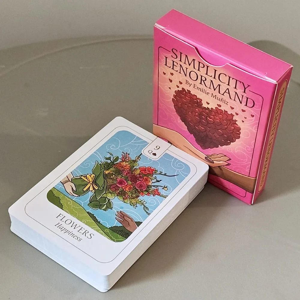 Simplicity Lenormand Deck 9*6cm 41 Pcs Beautifully Illustrated Cards with Meaningful Symbolism with Yes No Maybe Cards