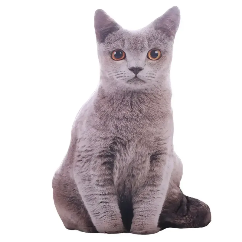 Plüsch Realistische 3D-Katzenpuppe Weiche Cartoon-Simulationskatze Plüschkissen Gefüllte Kawaii-Plüschtiere Spielzeugkissen für Kinder Mädchen