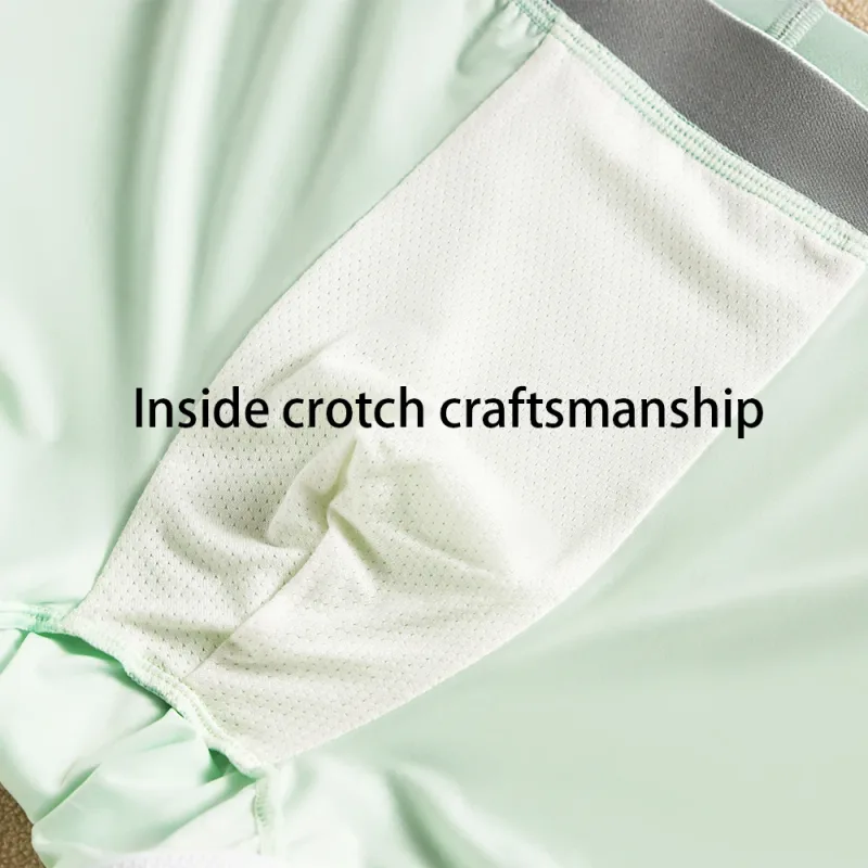 3 ชิ้น/แพ็คผ้าไหมน้ำแข็ง Breathable Antibiotic ตาข่ายกางเกงผู้ชายกางเกงขนาดใหญ่กระเป๋ากางเกงเอวสูงยืดหยุ่นนักมวย Homme