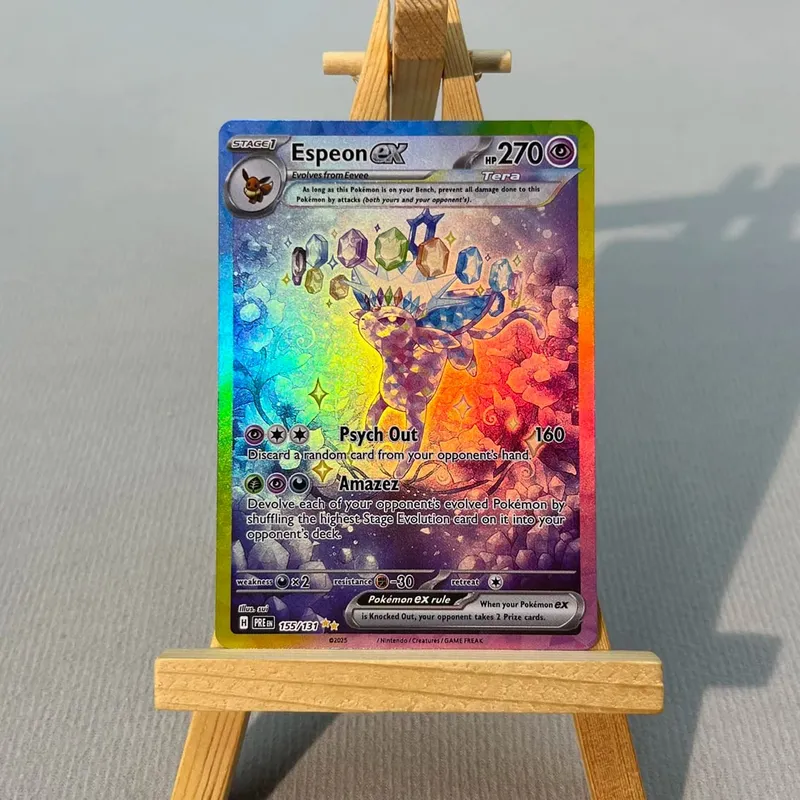 PRE PTCG5-001 Tcg proxy PKM Cards Vaporeon ex Espeon ex Rare Collection Battle Toys Gifts for Hobbies home play — image 4