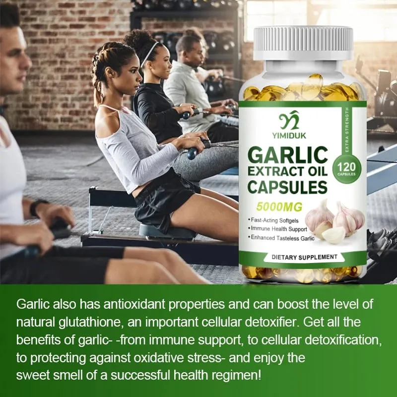 Organic Garlic Oil Extract Capsules Immunity Improves Cardiovascular Function Support Increase Glutathione Level Cellular Detox — image 3