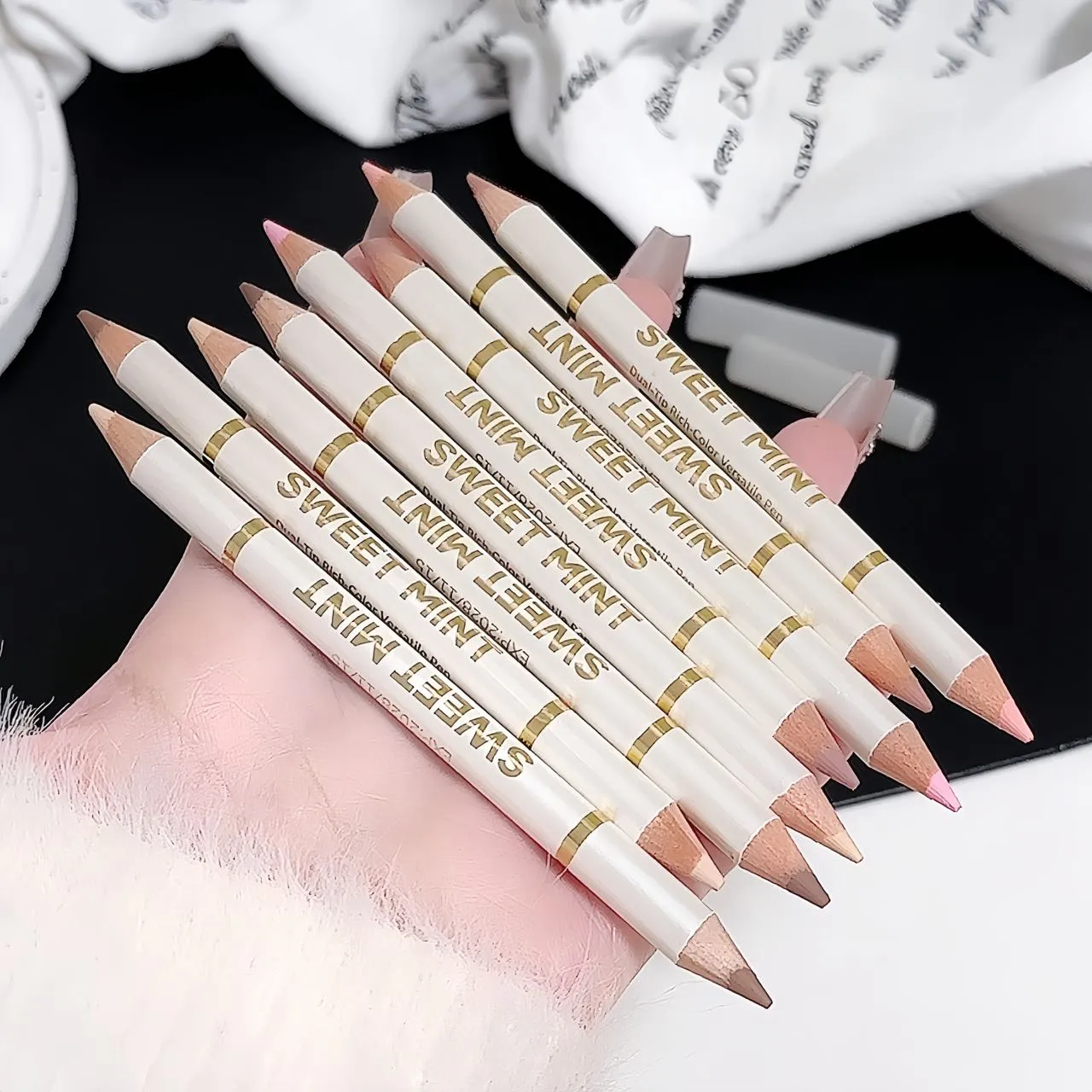 2-in-1 Apricot Pink Matte Under Eye Pencil Aegyo Sal Matte White Highlighter Lying Silkworm Pen Eye Makeup Easy To Use Eyeshadow — image 5
