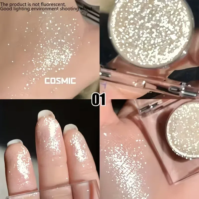 Long-Lasting Glitter Eyeshadow - Radiant High Shine Finish Instant Highlighting Effect Sparkling Powder Eye Makeup for Parties