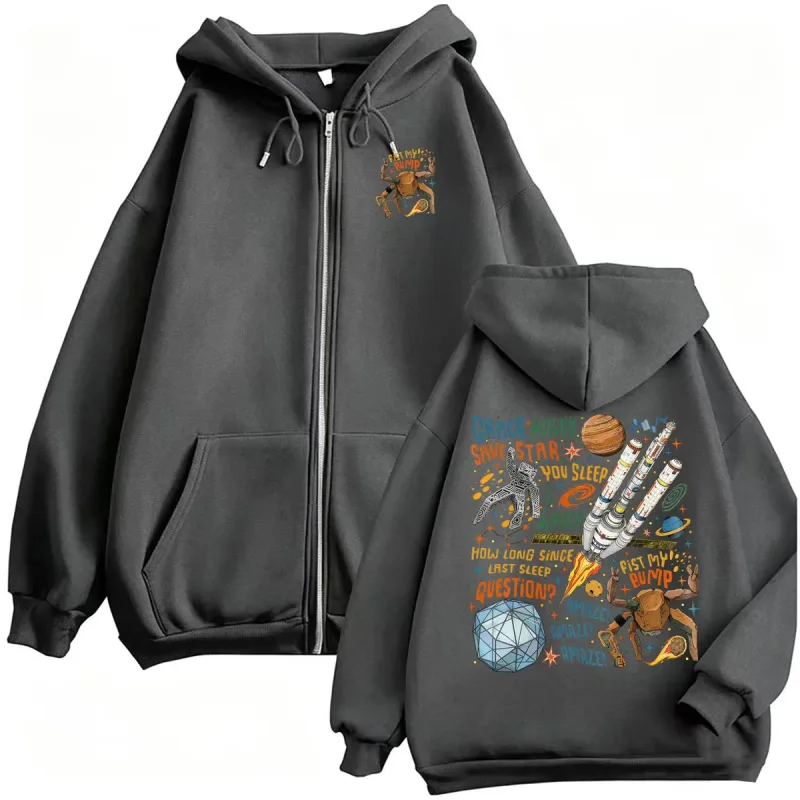 Project Hail Mary Zipper Hoodies Grace Rocky Save Stars Meme Sweatshirt Jacket Coats Men Women Fashion Casual Cozy Zip Up Hooded