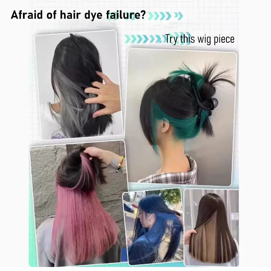 synthetic 20 inch coloured straight hair extensions wig chemical fibre card hair women wigs holiday party Halloween Christmas — image 5