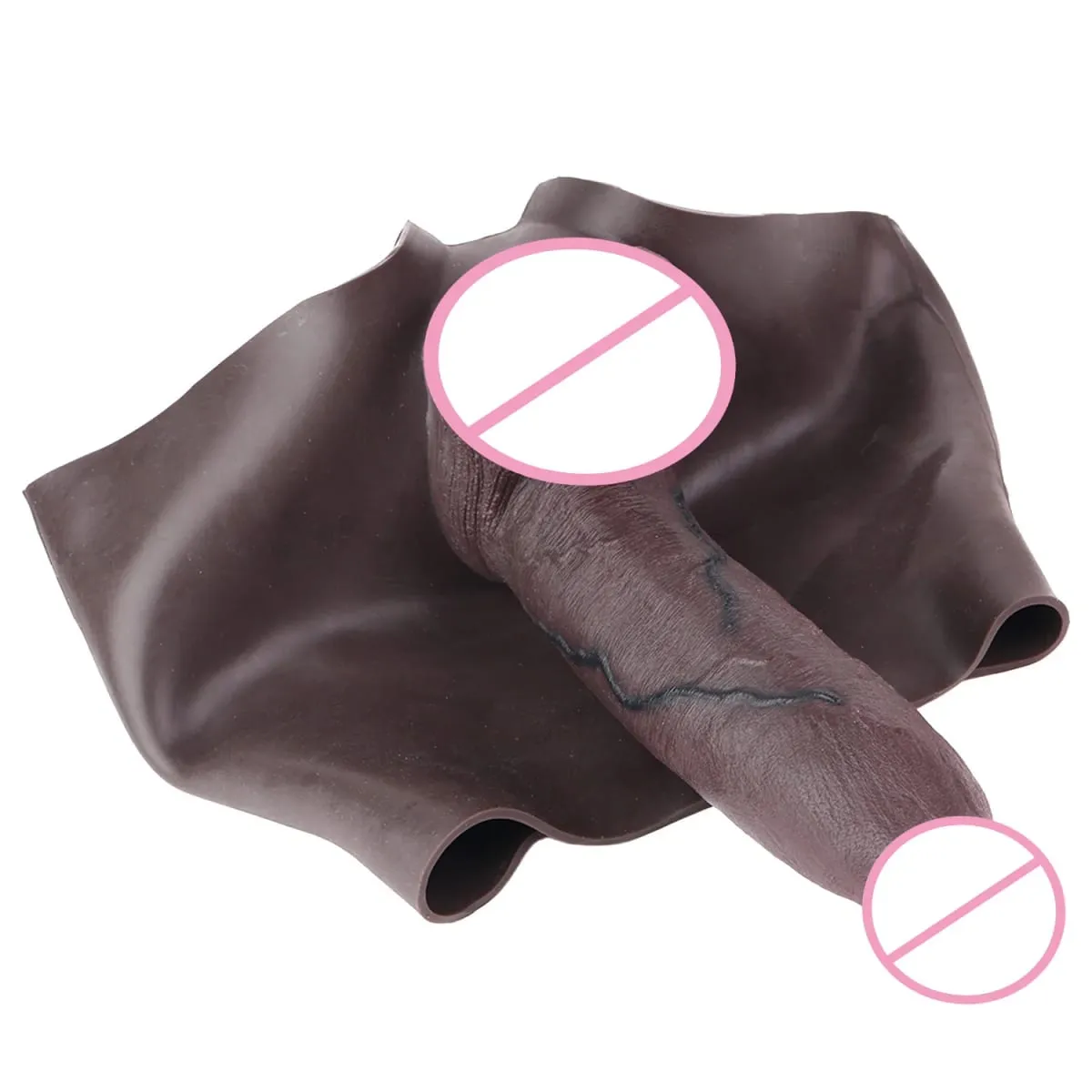 Silicone Strap-On Black Penis Sleeve Condom Sex Toy For Men Dick Enlargement Adult Realistic Hollow Dildo Pants Cock Cover — image 4