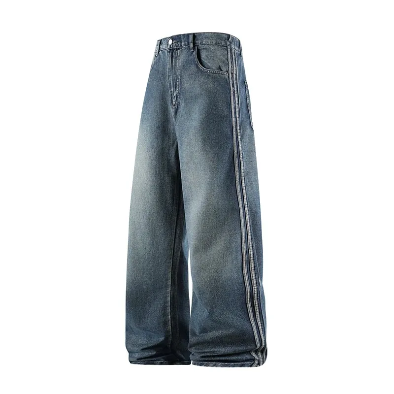 Man Pants Jeans Baggy Jeans Loose Fit Straight Leg High Street Casual Trousers For Men Spring Autumn Trendy Wide Leg — image 10