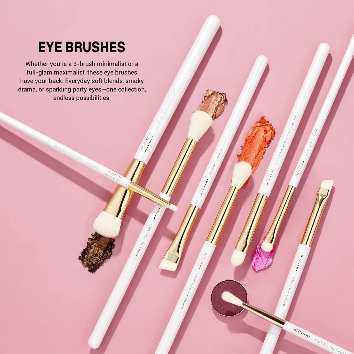 Jessup Makeup Brushes set 15pcs White Makeup Brush Foundation Contour Concealer Premium Synthetic Eyeshadow Cosmetic Tools T518