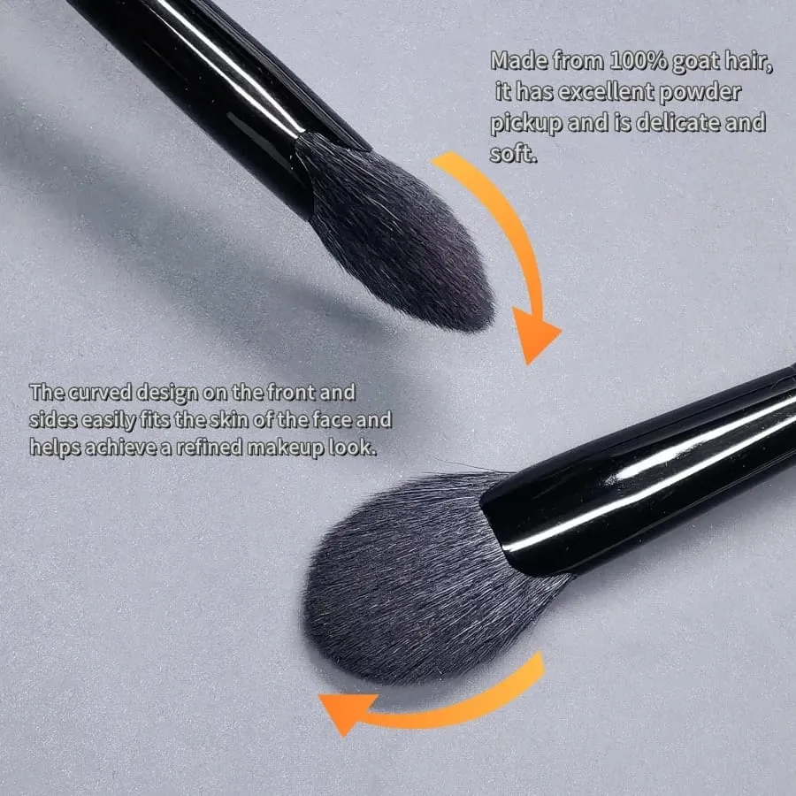 Pinceau de maquillage en éventail, surligneur, ombre pour le visage, poils de chèvre, Blush, poudre, outils cosmétiques professionnels essentiels