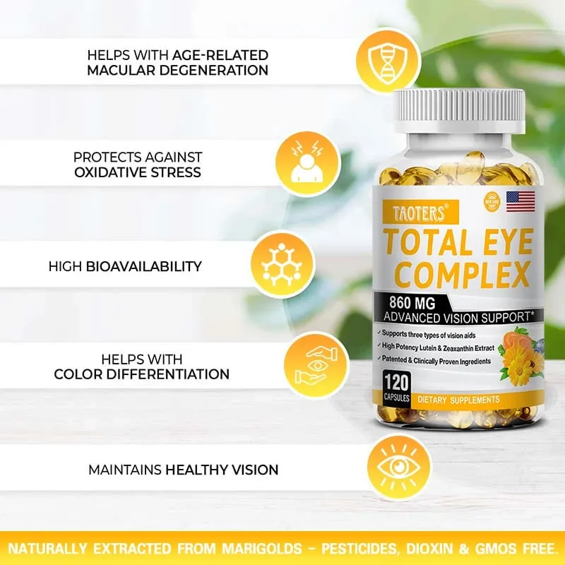 Lutein Eye Capsules 860mg -Contains Zeaxanthin Bilberry Extract and Vitamin A-Supplement Eye Vitamins To Promote Healthy Vision