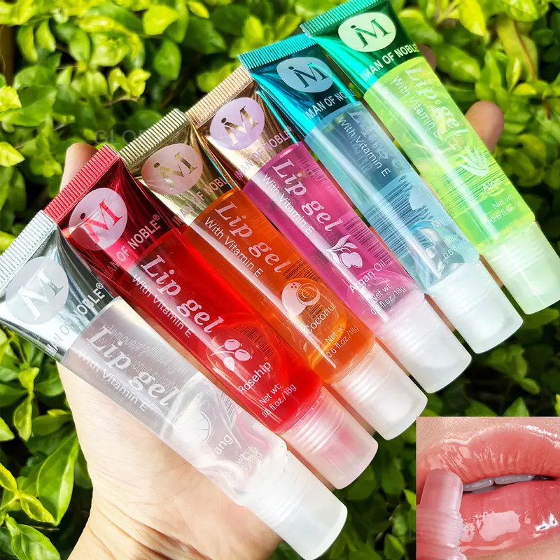 6Pcs Fruchtigen Geschmack Wässrig Glänzend Lip Gloss Set Klar Lip Gel Feuchtigkeitsspendende Feuchtigkeitsspendende Lip Gloss Frauen Lippen Make-Up Großhandel