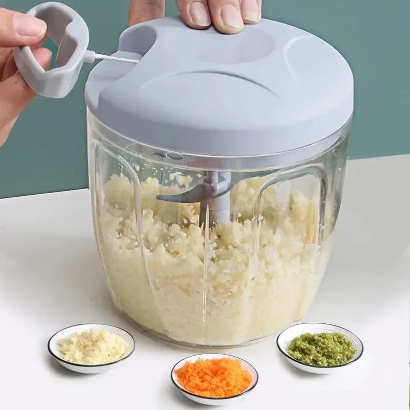 500/900ML กระเทียม Chopper คู่มือกระเทียมกดอาหารเครื่องตัดผักเครื่องบดเนื้อ Gadgets ครัวมือ Mincer กระเทียม Masher — image 3