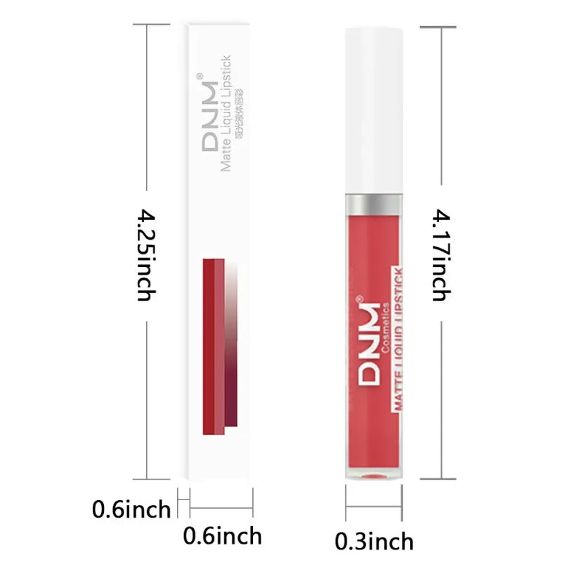 DNM 19 Färg Matt sammet flytande läppstift Vattenfast Håller Ej lätt att bleka Lipgloss Makeup Lila Röd Nude Lip Tint Kosmetika