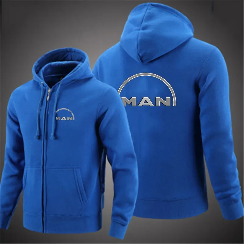 2025 Spring And Autumn Men's Truck man Logo Print Minimalist Style Daily Commute Hooded Coat Drawstring Zipper Hoodies Jacket — image 3