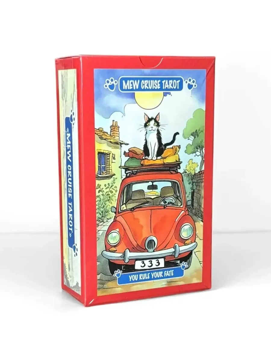 Mew Cruise Tarot Cards 78 Tarot Cards 10.3*6cm with Cute Cat Artwork Divination Board Game for Cat Lovers and Beginners