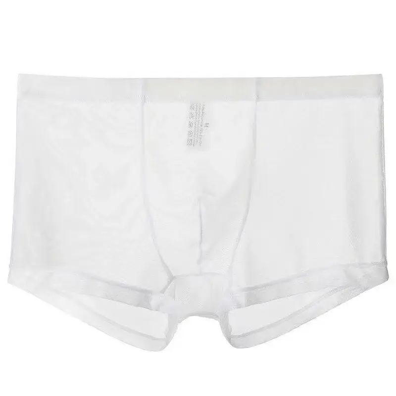 Underkläder Transparent Boxers Bulge Ice Silk Genomskinlig kalsonger Sexiga trosor Låg midja Trosor Underkläder Intimates — image 8