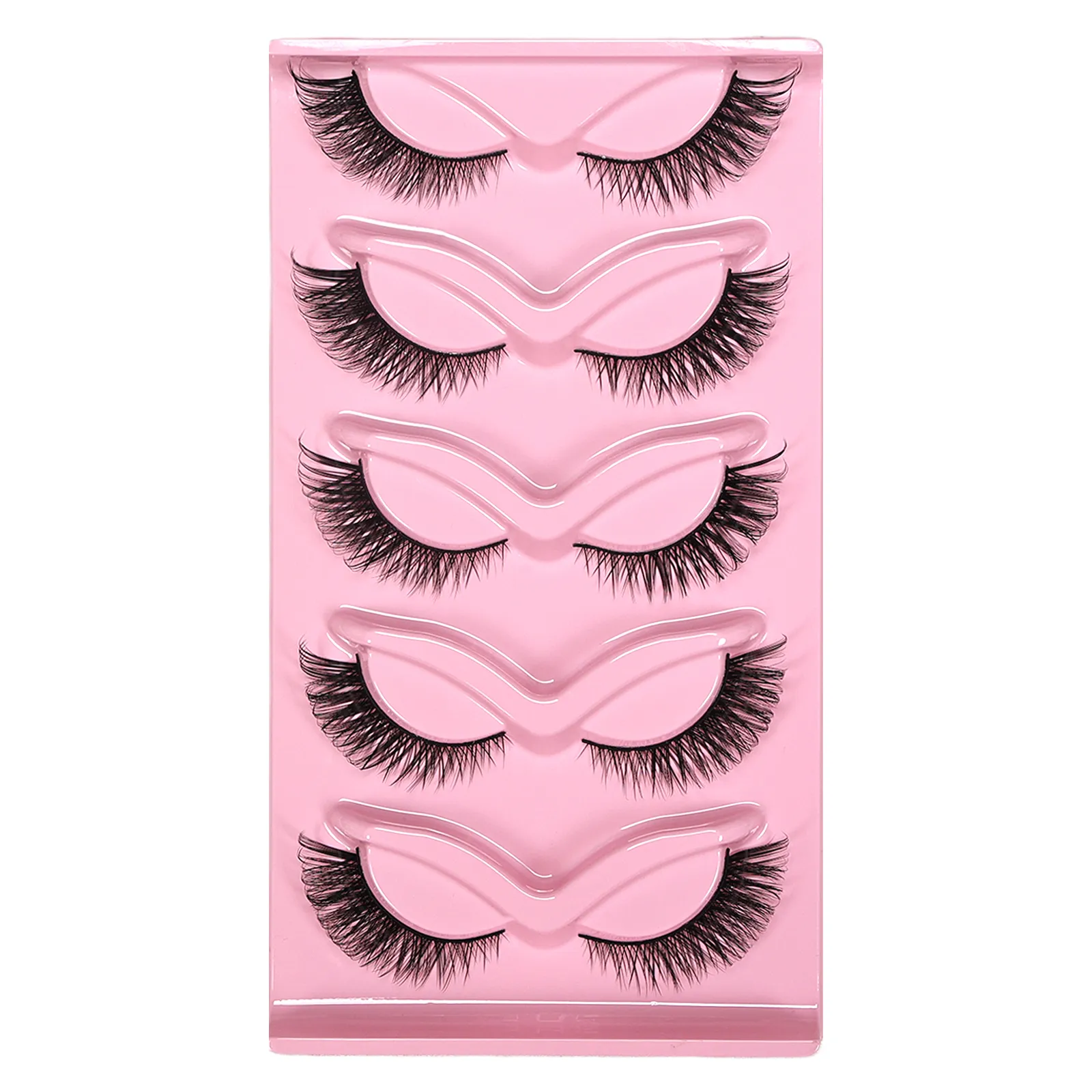 5 Pairs Cat Eye False Eyelashes Long Wispy Lashes Outer Corner Elongated Design Thick Volume Fake Lashes for Daily Party Makeup