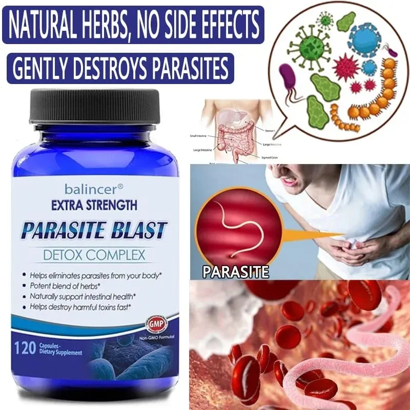 Complesso detergente per il corpo disintossicante dai parassiti con mirtillo rosso, zinco e aglio, supporto per la pulizia della salute dell'intestino, miglioramento del sistema immunitario