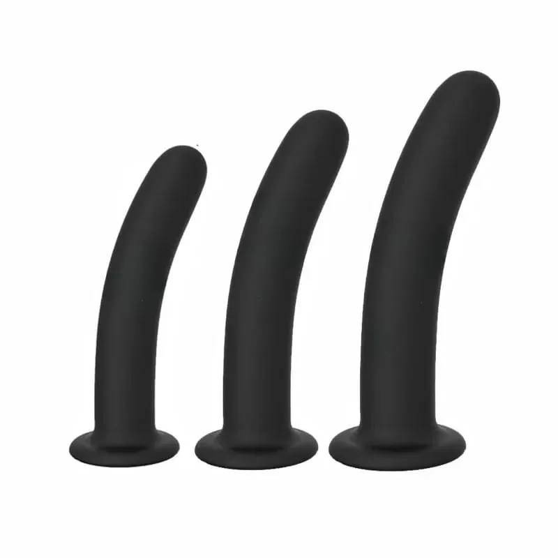 Plug Anal Anal 3 Tailles Plugs Anal Formation Godes Simples avec Forte Ventouse Anal Sex Toys pour Débutants à Utilisateurs Avancés