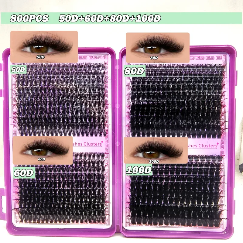 40D-150D Lashes Cluster DIY Lash Extension Mixed Tray Clusters Ögonfransar Fluffig Volym Individuella Fransar Cat Eye Lash Extension — image 9