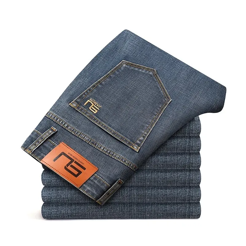2024 Cotton Stretch Jeans Men Classic Retro Straight Slim Straight Trouser Male Korea Brand Clothing Denim Pants Plus Size 40 — image 6