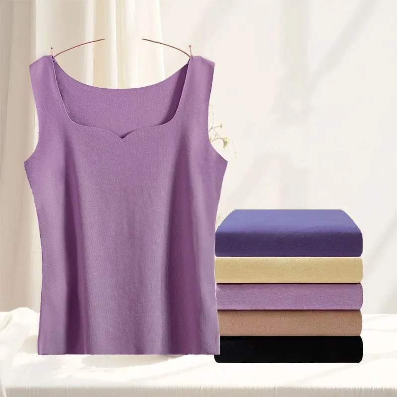 3pcs Women Thermal Tops Girls Traceless Solid Color Vest Base Layer Warm Tank Top Autumn Winter Female Sexy Slim Camisole