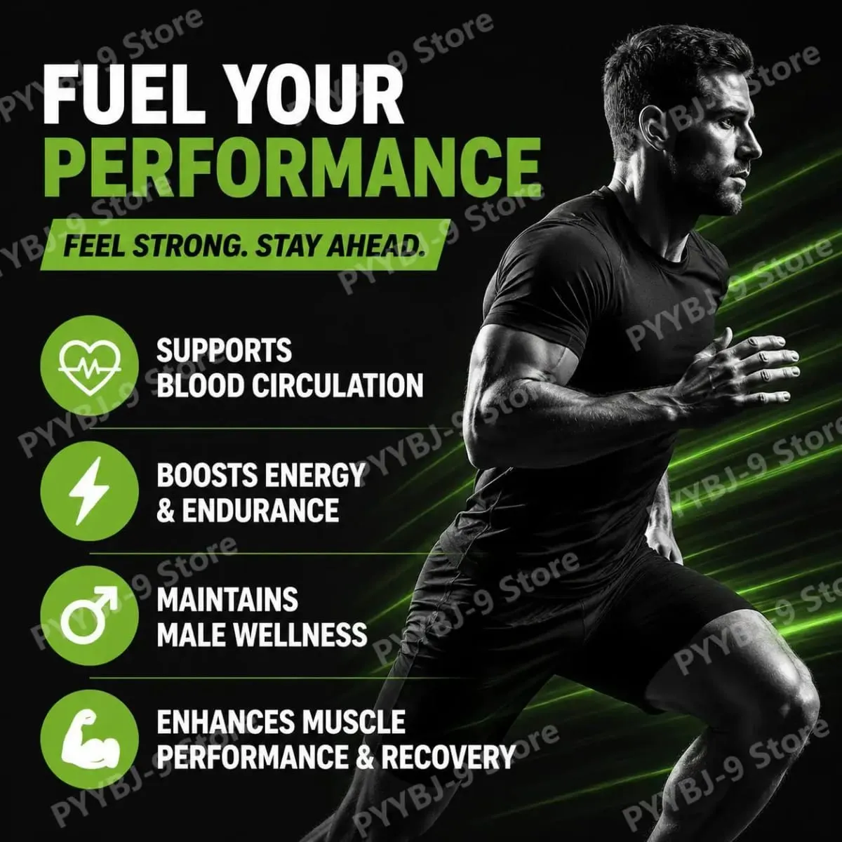 Googeer Men's Endurance Gummies Energy and Vitality Support Blood Flow & Post Training Muscle Recovery Support 60 Count — image 3