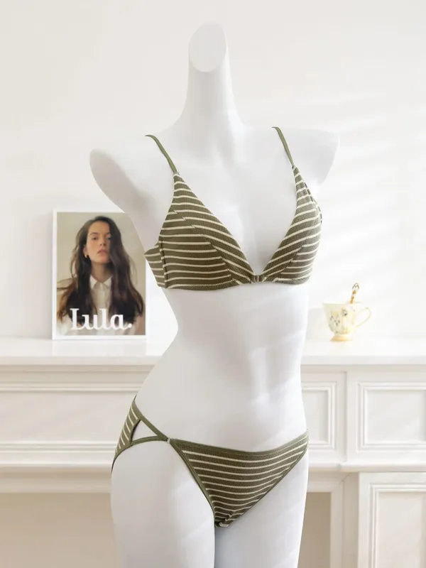 Women Front Closure Bra Set Summer Thin Light Cotton French Triangle Cup Backless Beauty Back Lingerie Suit For Small Chest S-XL — image 15