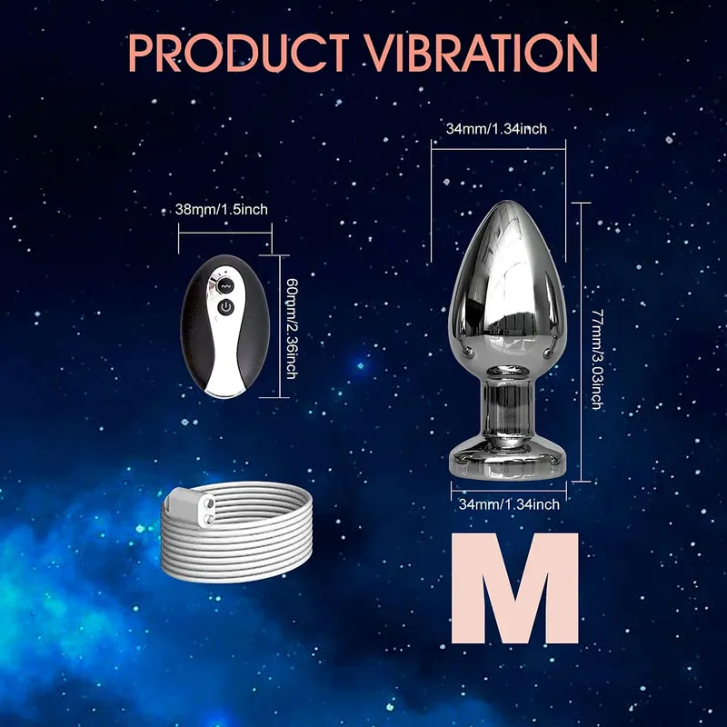 1PCS Metal Magnetic Charge Vibrating Anal Plug Anal G-spot Vibrating Masturbation Prop Adult Sexual Health Sex Toy — image 8