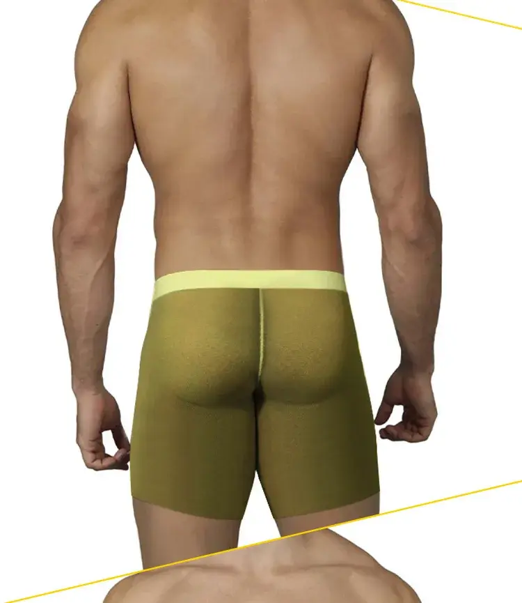 Pakaian Dalam Pria Ultratipis 0.01Mm Celana Boxer Panjang Celana Dalam Kebugaran Gym Transparan Sutra Es Pendingin Slip Jaring Mulus — image 6