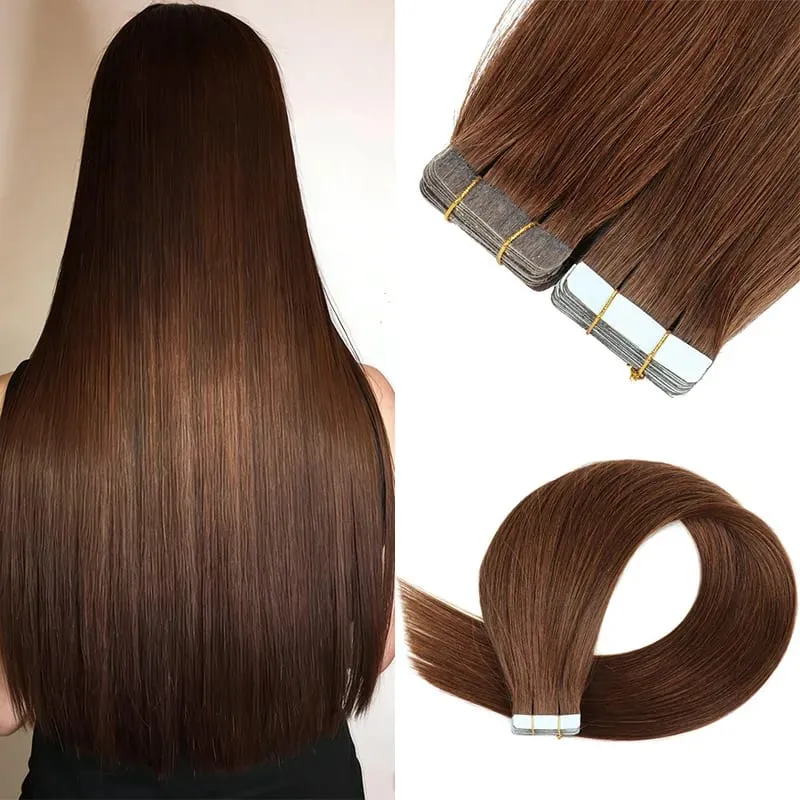 20Pcs Straight Tape ins Extensions Real Human Hair Double Side Tape in Hair Extensions Tape in Hair Extensions Remy Human Hair