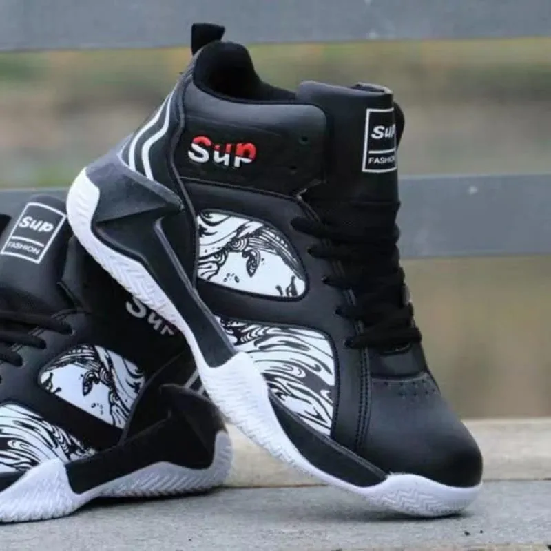 New Anti-Slip Men's Sneaker High Top Men's Basketball Shoes Luxury Comfortable Running Shoes Fashionable Versatile Casual Shoes — image 4