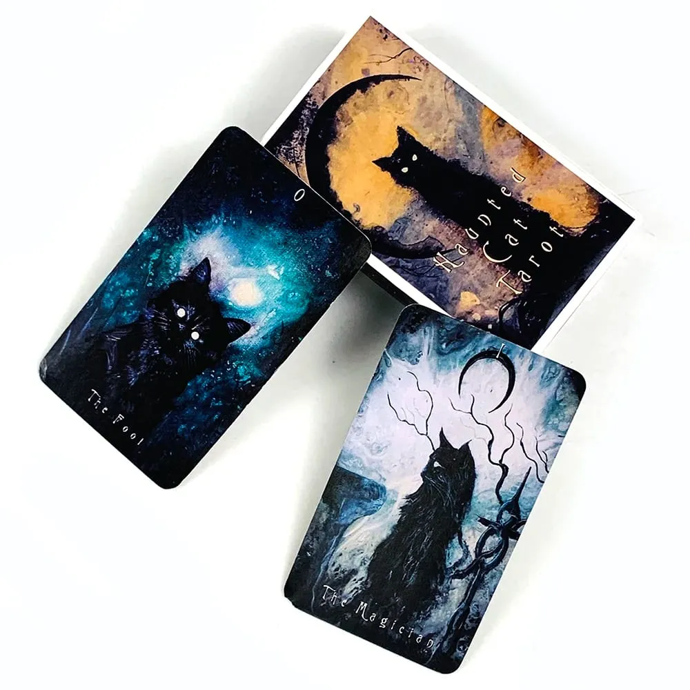 New Tarot Haunted Cat Tarot Deck Fate Divination Oracle Board Games Playing Card Family Party Entertainment Cards Game — image 3
