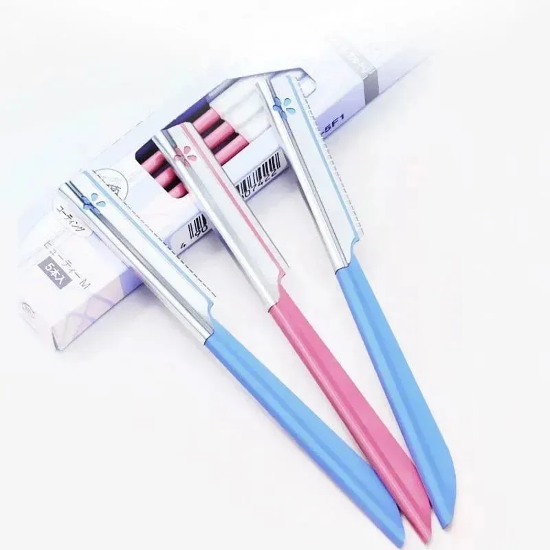 5pc Eyebrow Epilator Sets for Women Makeup Beauty Eyebrows Hair Removal Styling Tool Steel Blade Facial Razor Trimmer — image 3