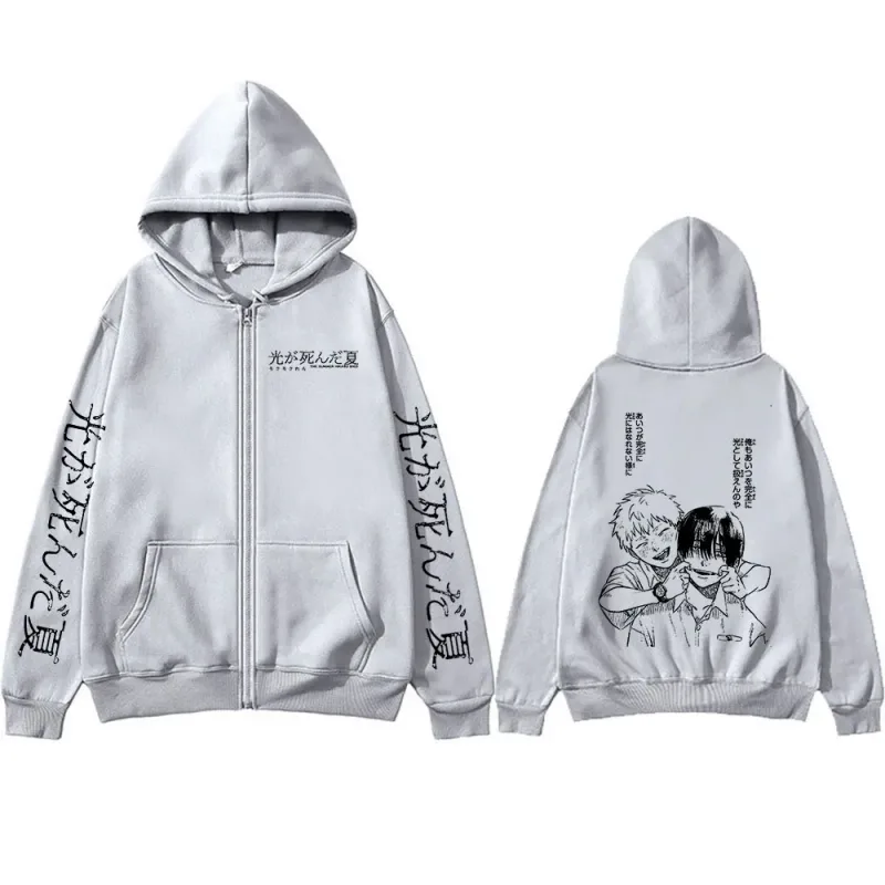 Anime The Summer Hikaru Died Zipper Hoodies Hikaru Yoshiki Manga Zip Up Hooded Sweatshirts Men Long Sleeves Hoodie Jackets Coats — image 6