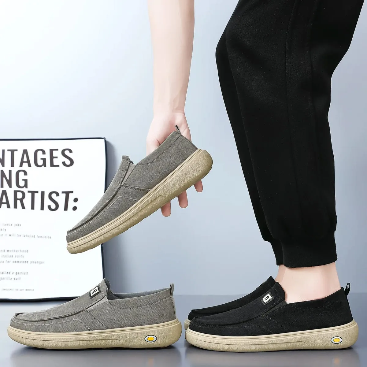 Quality of Fabric Shoes for Men's Summer Flat Casual Canvas Shoes Lightweight and Breathable Men's Shoes — image 4