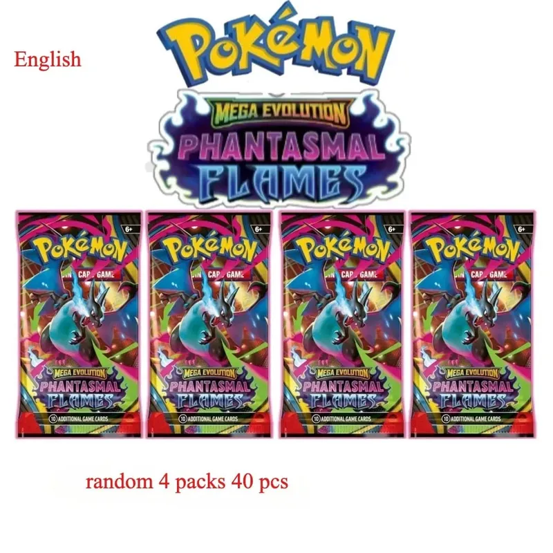 fun 40-360Pcs/Set Pokemon Card MEGA EVOLUTION Phantasmal Flames English Booster Battle Card Anime Fans Kids Birthday Gift Toy — image 10
