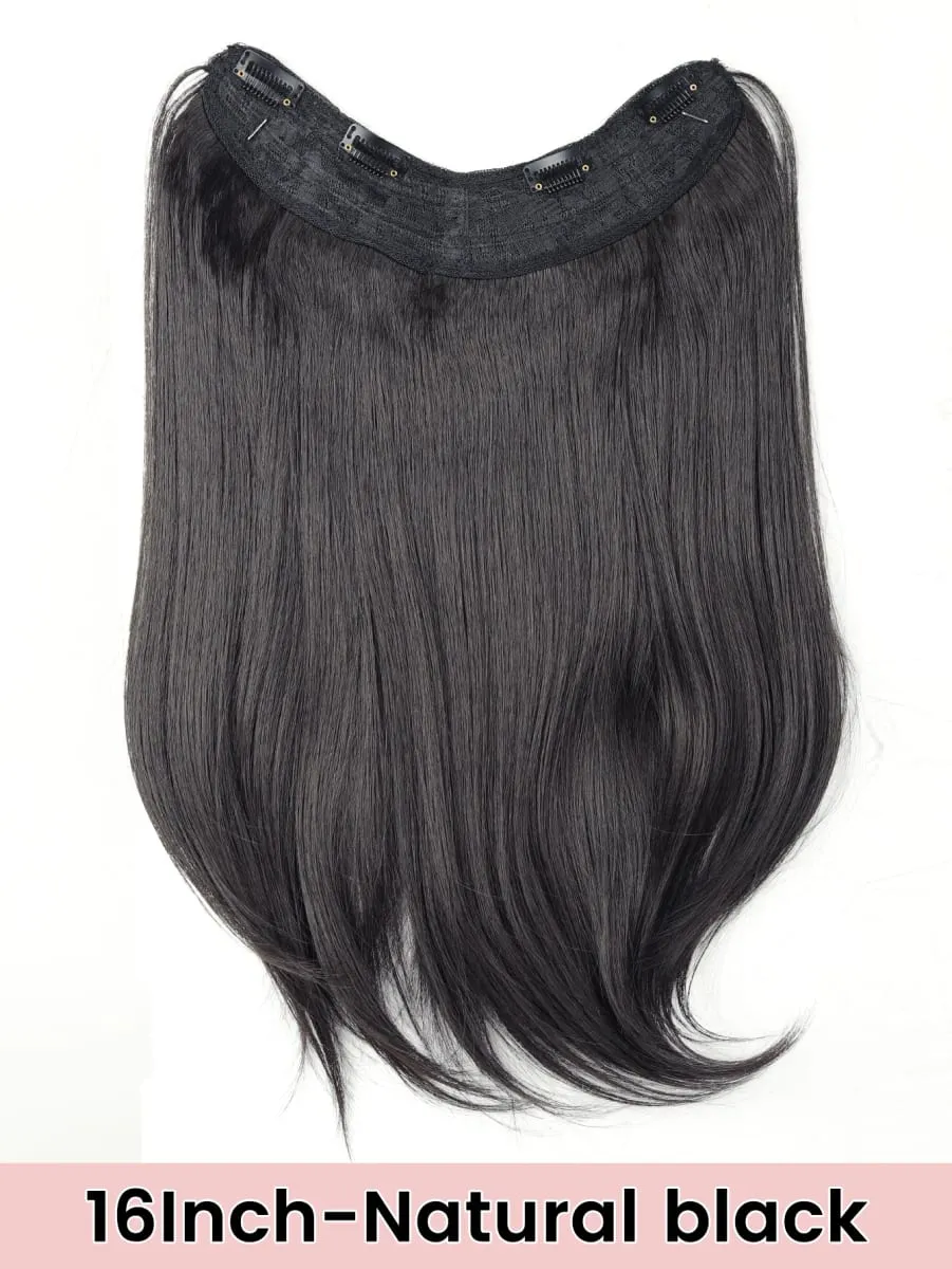 Synthetic V-Shaped Long Curly Wavy Hair Extension Synthetic Wig Layered Hair Extension Hair Pad Fluffy Top Increase Hair Volume