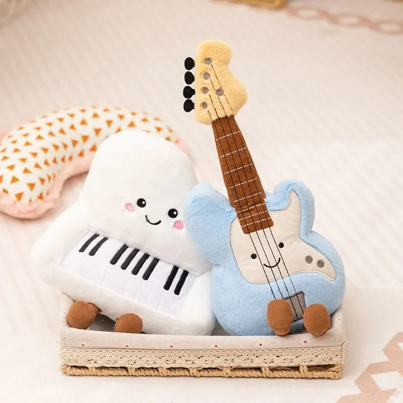 Musical Instrument Plush Toy Stuffed Kawaii Adorable Saxophone Bass White Piano Humanoid Doll with Legs Decor Gift — image 5