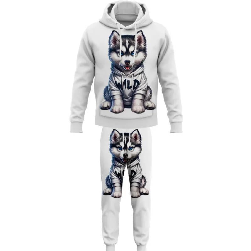 Fashion Animals Dog 3D Printed Autumn Hoodie Suit Men Sweatshirts Sweatpants Casual Two Piece Tracksuit Set Men's Clothing