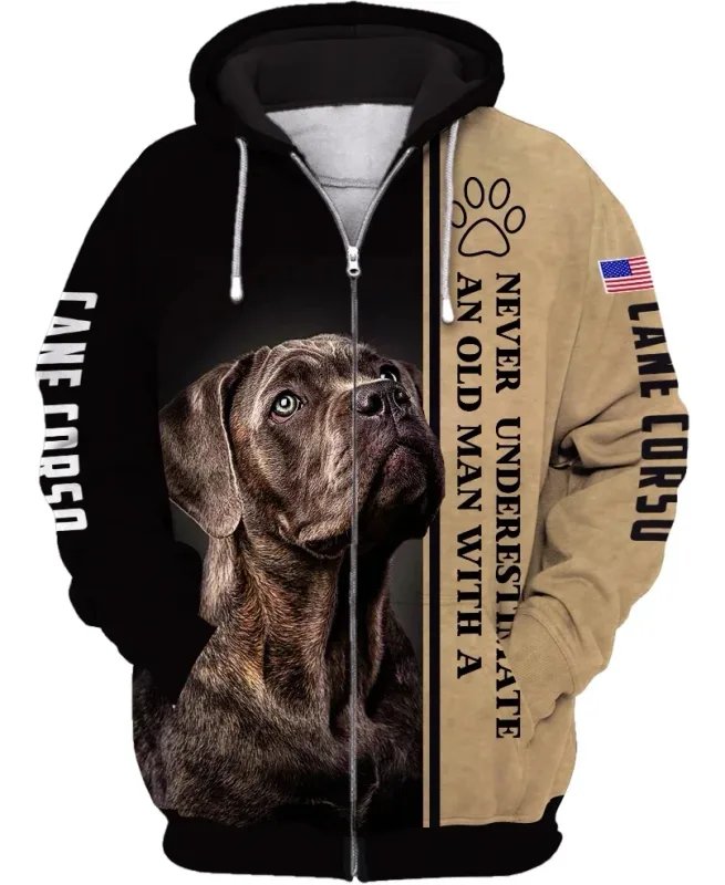 New Cane Corso Dog 3D Print Zipper Hoodies Streetwear Men Women Casual Hooded Sweatshirts Oversized Tracksuit Coat Man Clothing — image 7